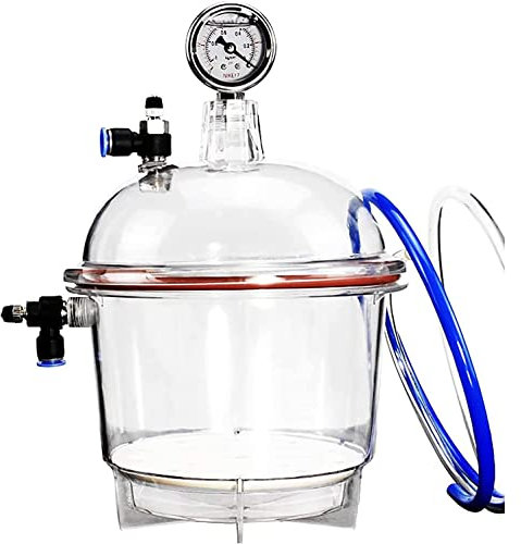 Kadxyan Essiccatore Sottovuoto con Manometro 150 Mm Essiccatore da Laboratorio in Plastica in Policarbonato Adatto per Essiccatore a Doppia Valvola per La Scuola