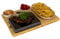 CAWI Lavastein Steakbrett 2 Sets, Servierplatte, Bambusbrett mit Hot Stone Grill, Steak Grillplatte, Steinplatte, Tischgrill Grill Set