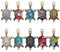 CJQRL 10 Pièces Multicolore Tortue Breloque, Breloques Charms Pendentifs pour Bracelets Collier,Creation Bijoux, DIY Mixte Argent Antique Vintage Décoration Accessoires