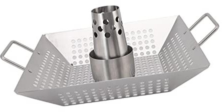 Teglia per Arrosti in Acciaio Inossidabile con Doppi Manici - Teglia per Barbecue per Pollo, Carne e Verdure - Teglia da Forno Resistente per Cucinare all'aperto e al Coperto