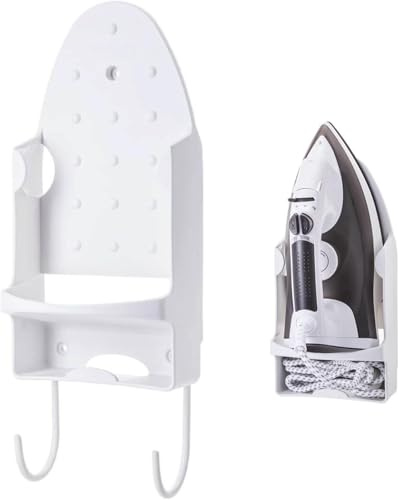 Culnflun Bügelbrett-Aufhänger, weiß Eisenhalter Hitzebeständiger Universal Bügeleisenhalter, Mit Abnehmbaren Haken Wandmontage, hitzeverbreitert Organizer für Bügeleisen Haken Schrank Hotel Waschküche