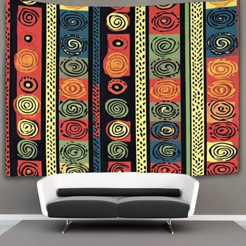 kaiyun Afrikanische Muster Tapisserie-Wandbehang, Moderner Kunststil Wandteppich Für Schlafzimmerdekoration,Geburtstagsfeier Oder Gartenkulisse 70cmx100cm