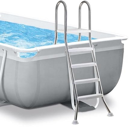 AIBOTY 4-Step Heavy Duty Pool Ladder for Above Ground Pool, Stainless Steel Above Ground Pool Ladder with Anti-Slip Steps, Dual Handrails Swimming Pool Stairs, Capacity 250kg