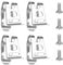 Pack of 4 Stainless Steel Belt Clip Replacement Set with Screws, Belt Clip Hook for Cordless Screwdriver Holder, Compatible with Tools, Robust Holder for Tools, Suitable for Makita Devices, Silver