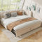 EINHOM Polsterbett Schlafsofa 90/180x200 cm, Tagesbett mit Hebbares Ausziehbett, Platzsparendes Design Kann als Kinderbett oder Gästebett Genutzt Werden, Samt, Ohne Matratze (Beige)