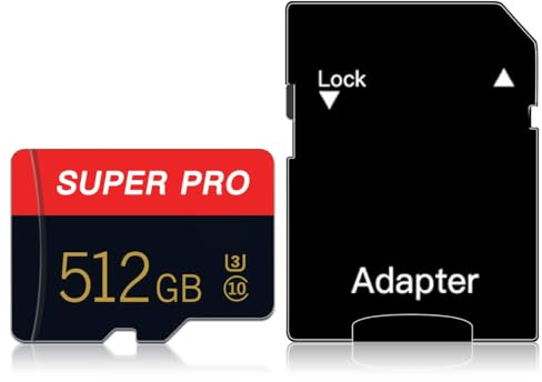 512GB Micro SD Card with SD Adapter Class 10 Micro SD Card High Speed for Phone,Tablet, Game Console,Dash Cam,Camcorder,Camera