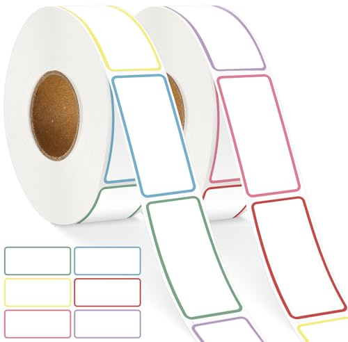 Lot de 2000 Étiquettes Alimentaires 25 x 50 mm, Amovibles, Étanches