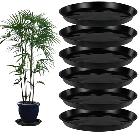 eupdd Soucoupe Pot Fleur: 6 Pièces 40 cm Coupelle Pot de Fleur, Dessous de Pot Étanche, pour Plantes d’intérieur et d’extérieur, Jardin et Balcon