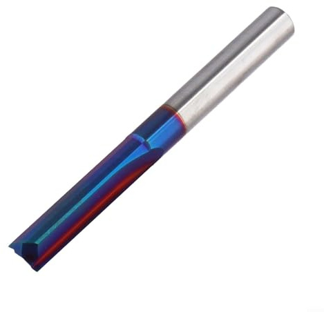 ZAMETTER Straight Shank Carbide Router 6.35mm and 8mm 2-Flute Straight for Woodworking Slotting on Hardwood and Plywood(8mm)