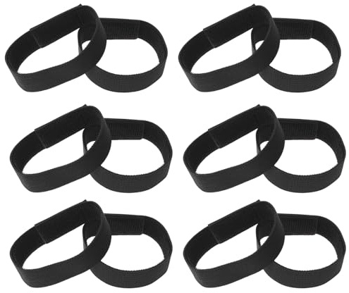 Anneome 12 Stück Verstellbare Elastische Stiefelriemen im Militärstil Schwarze Hosenträger Bänder für Cowboy und Motorradstiefel Elastische Beinfixierung für Sichere Outdoor