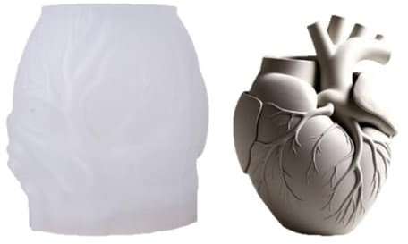 UR URLIFEHALL 1 stampo per candele a forma di cuore umano 3D in silicone per aromaterapia, sapone, candele, fai da te, decorazione da tavolo e artigianato