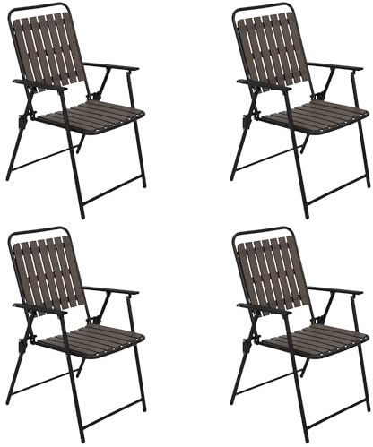 DEGAMO Klappsessel Campingstuhl ASCIANO, Metall anthrazit + Kunststoff in Holzoptik grau, klappbar, wetterfest, Outdoor