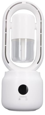 Hztyyier Quiet Office Bladeless Fan with Humidifier 3 Levels Speed Quick Cooling for Home ABS
