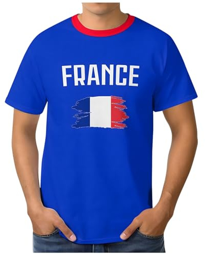 Générique T-Shirt Homme Col Rond Coupe du Monde 2026 France, Imprimé Football Fan, Manches Courtes Décontracté
