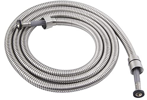 Badezimmer Dusche Schlauch, Angle Simple Metall Handheld Duschkopf Schlauch für Badewanne Spritze Anhänger Garten Sanitär Rohr Wasser Schlauch für Spülen 79 Inch gebürsteter nickel