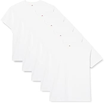 Fruit of the Loom Men's Super Premium Short Sleeve T Shirt, White, XXL UK