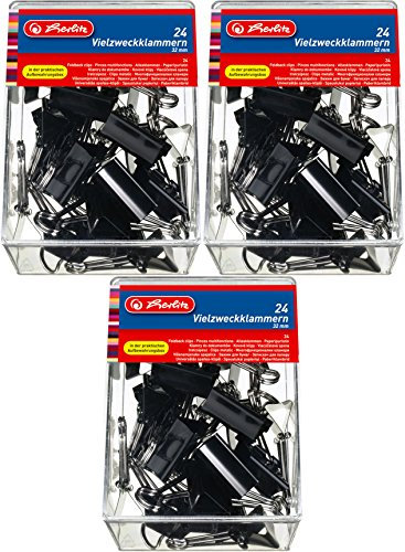 Herlitz Vielzweckklammern, 32mm, Farbe schwarz (72)