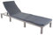 Mendler Poly-Rattan Sonnenliege HWC-A51, Relaxliege Gartenliege Liege Basic - grau, Kissen dunkelgrau