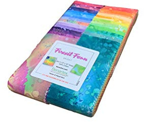 Benartex Fossil Fern Fossil-Farn Brights Strip-pies Jelly Roll