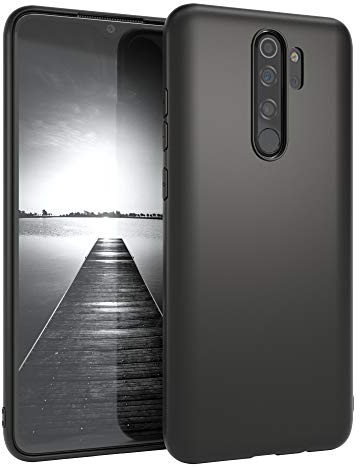 EAZY CASE Handyhülle Silikon mit Kameraschutz kompatibel mit Xiaomi Redmi Note 8 Pro in Schwarz Matt, Ultra dünn, Slimcover, Silikonhülle, Hülle, Softcase, Backcover