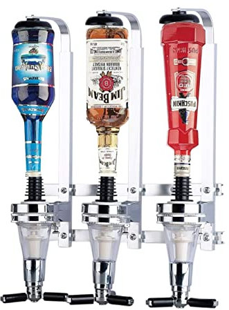 Flaschenständer Bar, Optischer Alkohol Likörspender Bar Caddy Wandmontage Alkohol Flaschenhalter Wein Getränkehalter Rack für Wein Bier Spirituosen Wodka Cocktail (3 Flaschen)