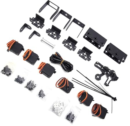 6DOF Roboter Mechanischer Arm Kit mit 6 Servomotoren, 180° Drehwinkel, Aluminiumlegierung, Schwarz, für Hochschulunterricht