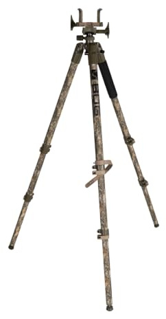 BOG DeathGrip Realtree Excape Camo Tripod with Durable Aluminum Frame, Lightweight, Stable Design, Bubble Level, Adjustable Legs, and Hands-Free Operation for Hunting, Shooting, and Outdoors