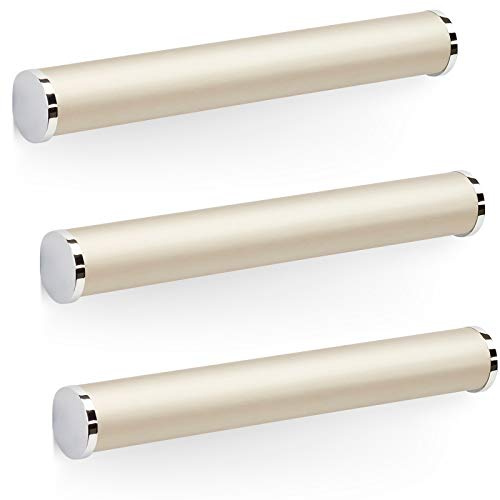 SOTECH 5 x Möbelgriffe SW108 BA 192 mm Edelstahloptik/Chrom poliert | Schrankgriffe Länge 200 mm Muschelgriffe Durchmesser 28,3 mm Schubladengriffe Höhe 26,5 mm