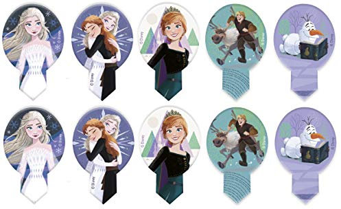 Dekora - Dekorapin Décoration Comestible pour Cupcakes ou Gâteau d'Anniversaire pour Enfants - 20 Feuilles d'Azymes La Reine des Neiges II - Taille 6,5x4 cm