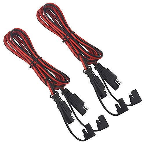 WMYCONGCONG 2 Stück SAE-Verlängerungskabel mit Schnellkupplungsstecker 18AWG 2 m für Kfz, Solarmodule, Ladeadapter