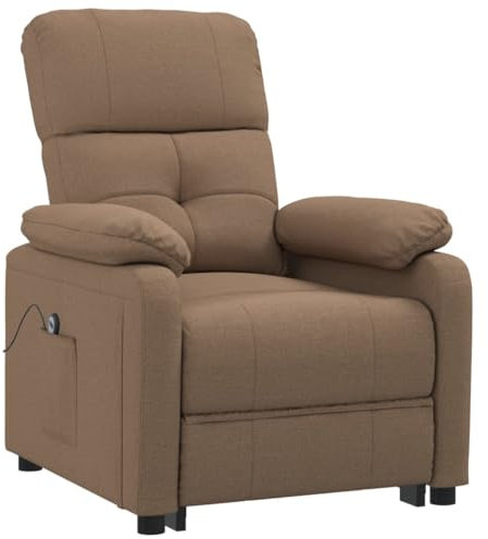 vidaXL Relaxsessel, Sessel Verstellbar Elektrisch, Fernsehsessel mit Liegefunktion, Liegesessel Polstersessel für Wohnzimmer, Braun Stoff