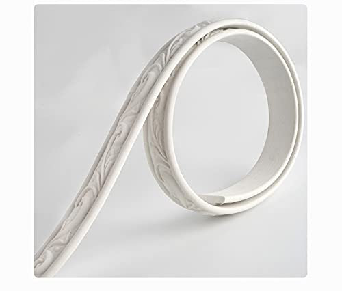 Huanya Quadrant en PVC - Moulage en quart de rond flexible - 1 m - Étanche - Pour bords de murs, armoires, plafonds, comptoirs - Blanc
