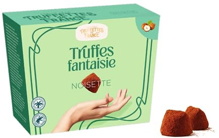 Truffettes de France® | Trufas De Avellana | Caja de regalo de trufas de avellana | Cacao cubierto de chocolate | Trufas Fantasia Avellana Cacao - 200 Gr