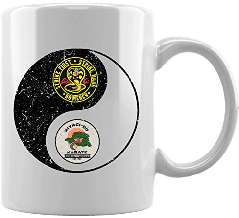 Miyagi-Do Cobra Kai Yin-Yang Keramikbecher Weißes Kaffee Tee Wasser Tasse Büro Home Ceramic White Mug Cup
