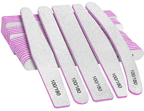 FANDAMEI 30 Stücke Nagelfeilen für Gelnägel in 5 Formen, Nagelfeile 100/180, Feilen für Gelnägel, Nagelfeilen Set, für natürliche Nägel und Gelnägel Verschleißfest Doppelseitig Einweg