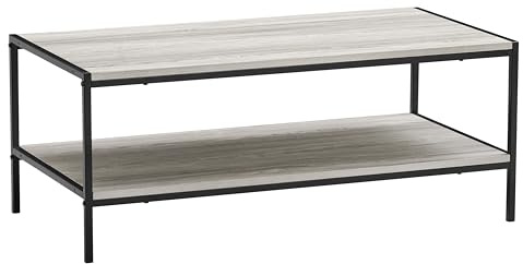 Vida Designs Brooklyn Coffee Table Sofa Side End Shelf Display Unit Industrial Rustic Living Room Furniture (Grey)