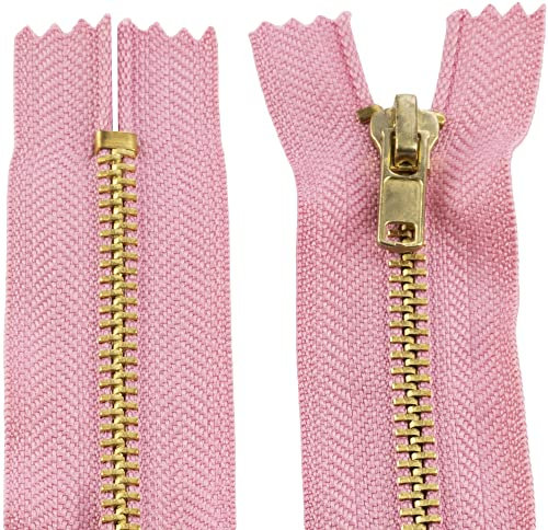 Aerzetix - C61286 - Set di 2 Cerniere Non separabili 18cm in Metallo - Cerniera Lampo - Colore Rosa - Cucito pelletteria Borse Gonna Abito Vestiti Pantaloni merceria