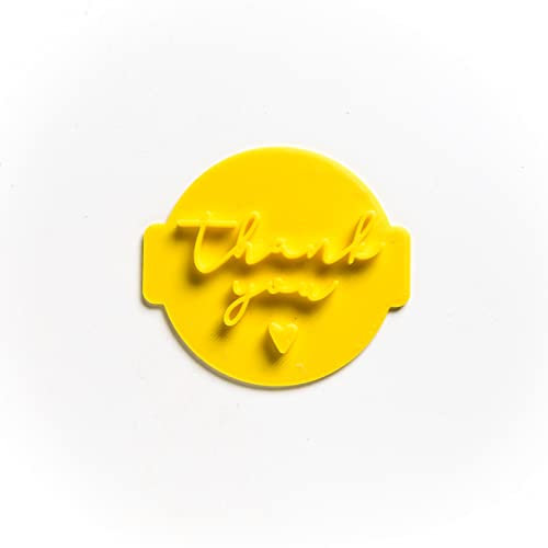 The Cookie Cutter Hub Thank You Hearts Embosser No 2 /Stamp for Cupcakes Fondant Icing Clay Cake Baking Decoration