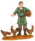 AC - Figura de Granjero con gallinas para belén navideño 8,5 x 8 cm, durexina, Figura Decorativa Nacimiento, Pesebre, Navidad, decoración Tradicional