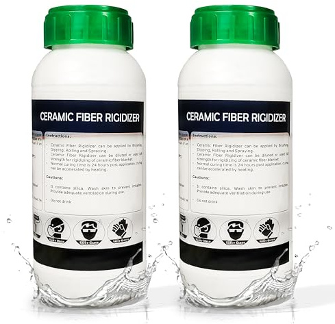 REFRATECH 2 Pcs Rigidizer for Ceramic Fiber Coating, 2300F Rated, Fireproof Insulation Surface Coating for Ceramic Fiber Blanket Boards Wool – 32 Oz Rigidizer