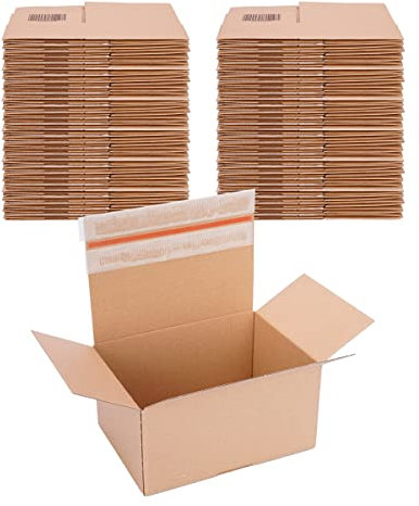 verpacking Automatik Karton 230 x 165 x 115 mm Braun (Außenmaß 232 x 167 x 122 mm) VP 35 Versandkartons mit selbstklebendem Deckel stabile Kartonagen (120 Stück)