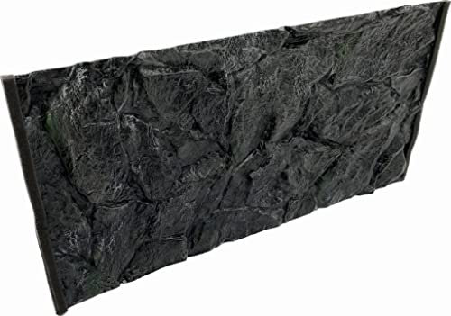 PLASTIKO - Aquarium Hintergrund 3D I Rückwänd 60x30 cm I Leicht zu Montieren und Reinigen I Keine Verklebung Erforderlich I Sicher für Tiere I Grau mit einem Muster aus Niedrigen Steinen