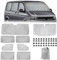 Cubierta Pantalla Ventana Delantera Reemplazo para VW T5 T6 SWB, 8 Piezas Juego de Protector de Parabrisas, Juego de Ventana de Persiana Térmica Interior con Bolsa Almacenamiento, 100% Oclusión