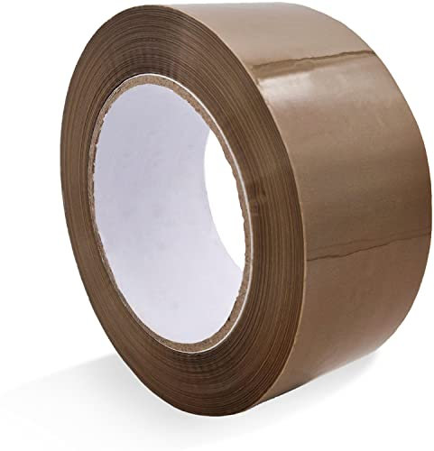 RAYLU PAPER Verpackungsband zum Versiegeln von Kartons und Verpackungen, robustes Klebeband, 45 Mikron, 50 mm x 132 m (1 Stück, Braun)