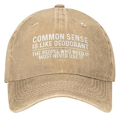 KWQDOZF Lustige Cap Commons Sense is Like Deodorant Hat Men Baseball Hats Cool Cap