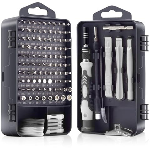 DULIWO Precision Screwdriver Set, 122 in 1 Small Screwdriver Set with 101 Bits Magnetic Electronic Repair Tool Kit for Computer,iPhone,Mac,Laptop,PC,PS5,PS4,Game Console,Xbox,Eyeglasses,Watch(Black)