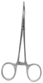 Sterile Einweg-Halsted Mosquito Klemme gebogen 125 mm – Chirurgische Arterienklemme – Einmal-Pinzette für medizinische Eingriffe – 1 Stück, steril verpackt