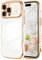 LCHULLE for iPhone 15 Pro Max Case for Women Girls,Cute Curly Wave Frame Shape Love Heart Pattern Phone Case,Raised Camera Protection Plating Shockproof Cover for iPhone 15 Pro Max 6.7,White