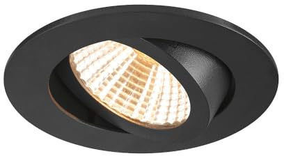 SLV NEW TRIA 68, Deckeneinbauleuchte, 1800-3000K, 38°, IP 20, rund, schwarz