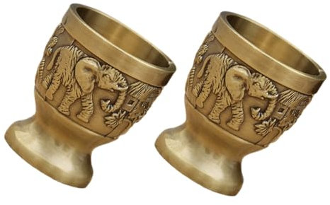 Zerodeko 2stücke Vintage Weinbecher Langlebig Anti-fade Für Party Haushalt Stilvolle Schnapsgläser Mit Breiter Öffnung Und Edler Gravur